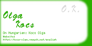 olga kocs business card